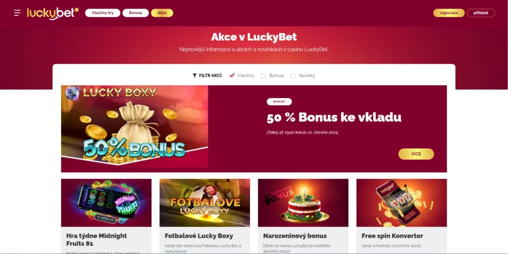 Vstupní bonus Luckybet