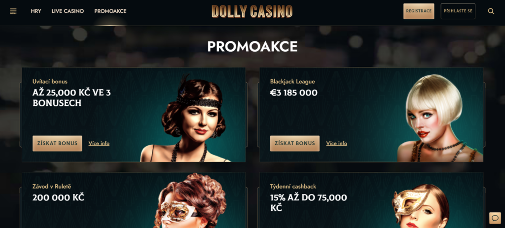 Bonusy a propagační akce v kasinu Dolly Casino